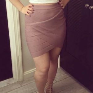 Bebe Bandage Asymmetric Skirt - S